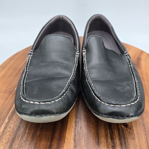 Cole Haan Shoes Men's 10.5 M Black Leather Slip On Venetian Driving Loafers - Picture 2 of 8